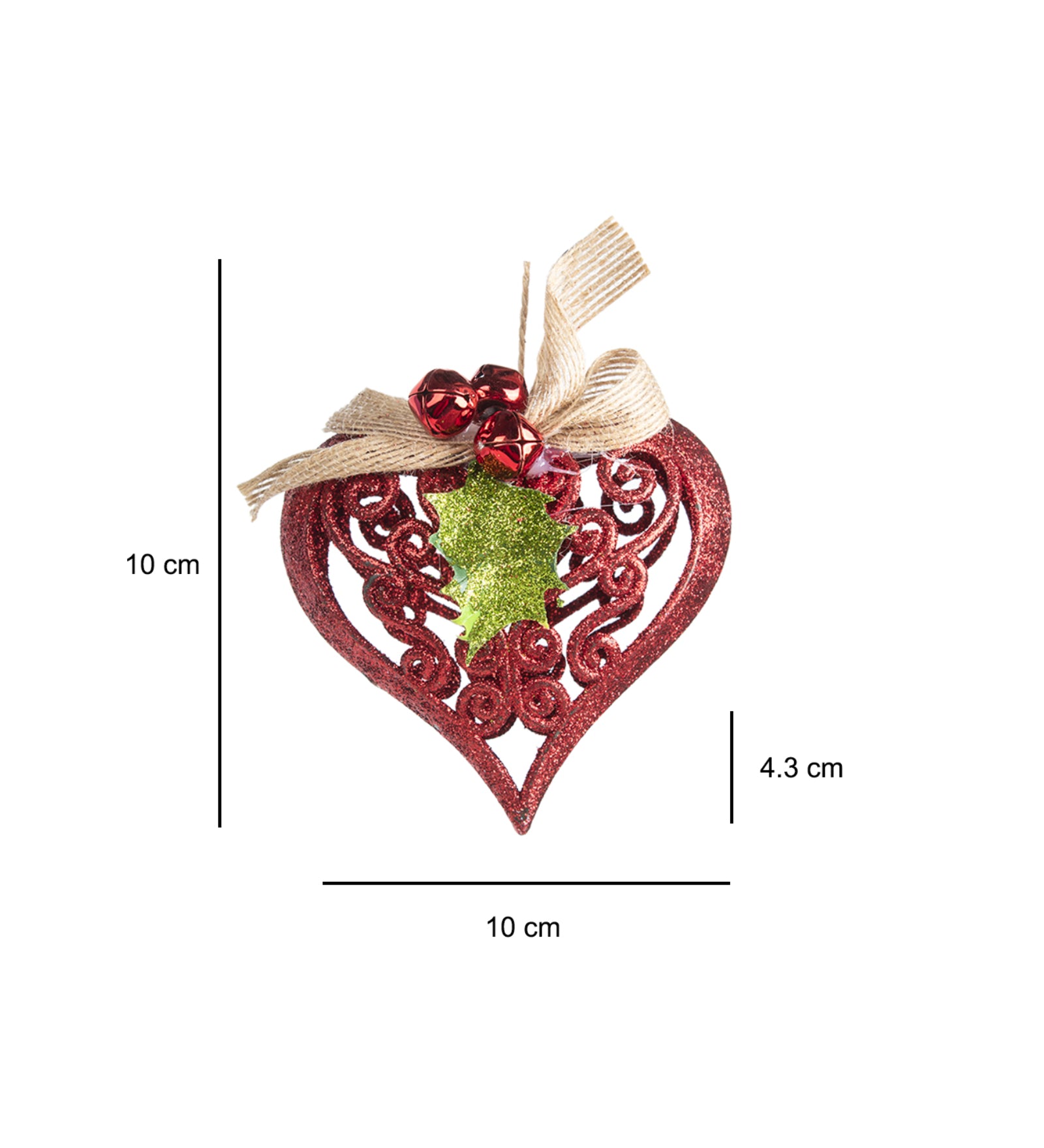 Red Heart - Christmas Hanging Ornaments- Heart Set Of 2 Pcs - MARKET99