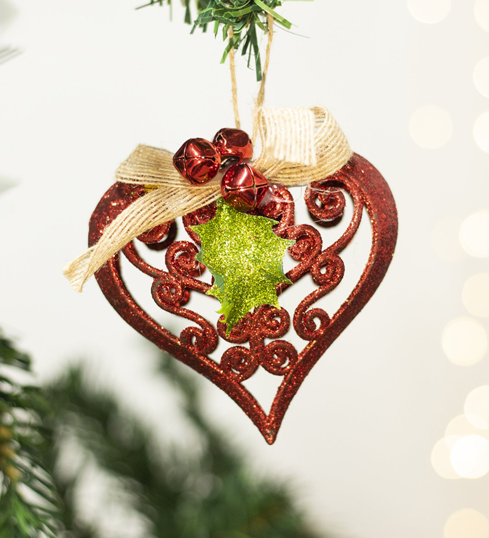 Red Heart - Christmas Hanging Ornaments- Heart Set Of 2 Pcs - MARKET99