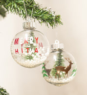 Reindeer Print - Christmas Hanging Ball Set Of 2 - MARKET99