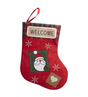 Welcome & Santa Print - Christmas Hanging Stocking Set Of 2 Pcs - IMAGE CHANGED - MARKET99