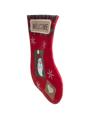 Welcome & Santa Print - Christmas Hanging Stocking Set Of 2 Pcs - IMAGE CHANGED