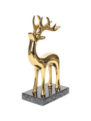 Gold Aluminium Reindeer Figurine