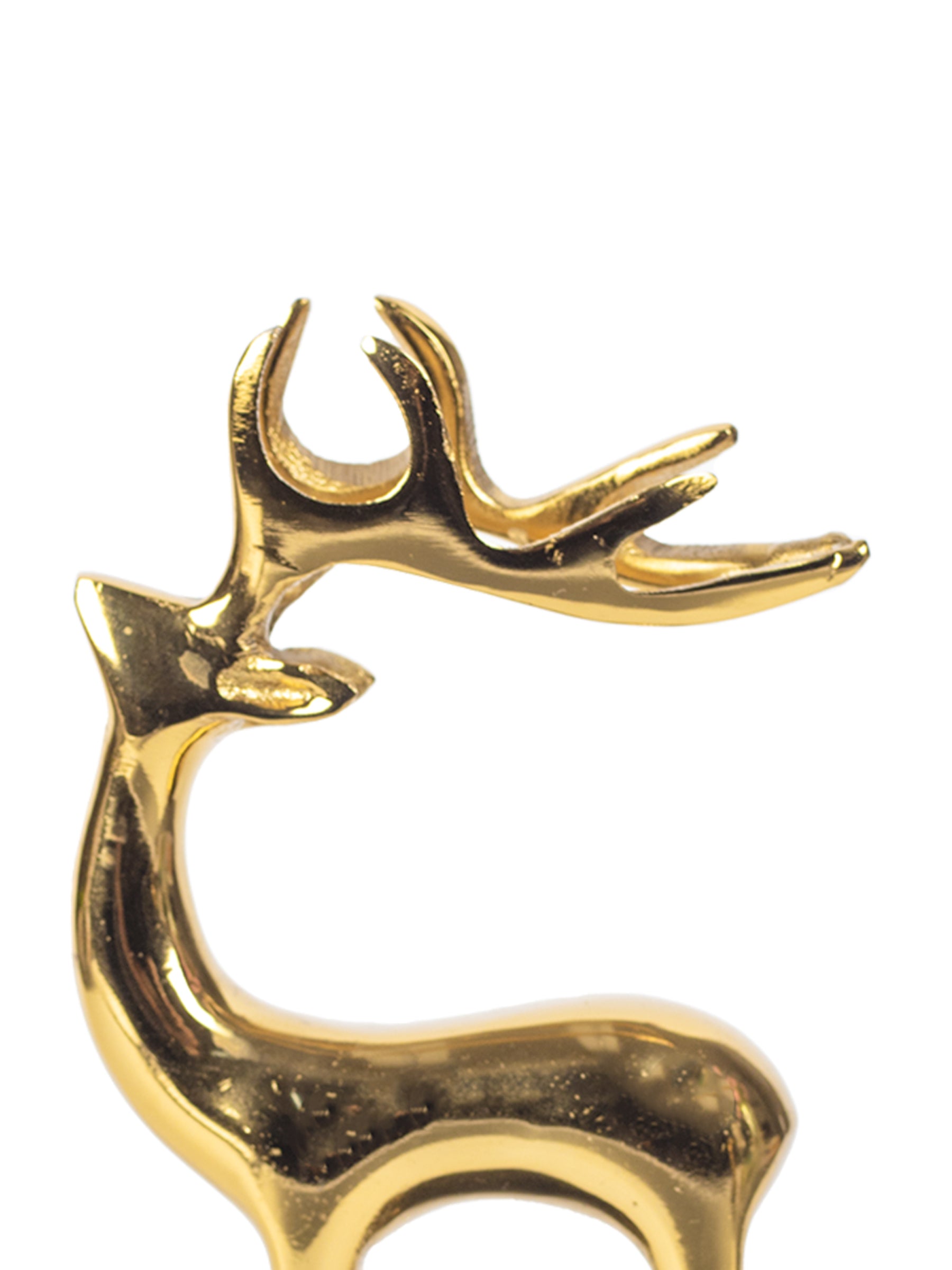 Gold Aluminium Reindeer Figurine