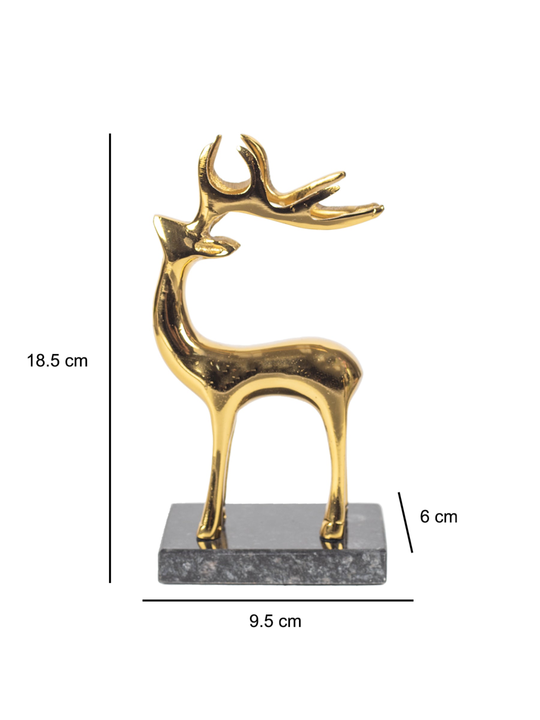 Gold Aluminium Reindeer Figurine