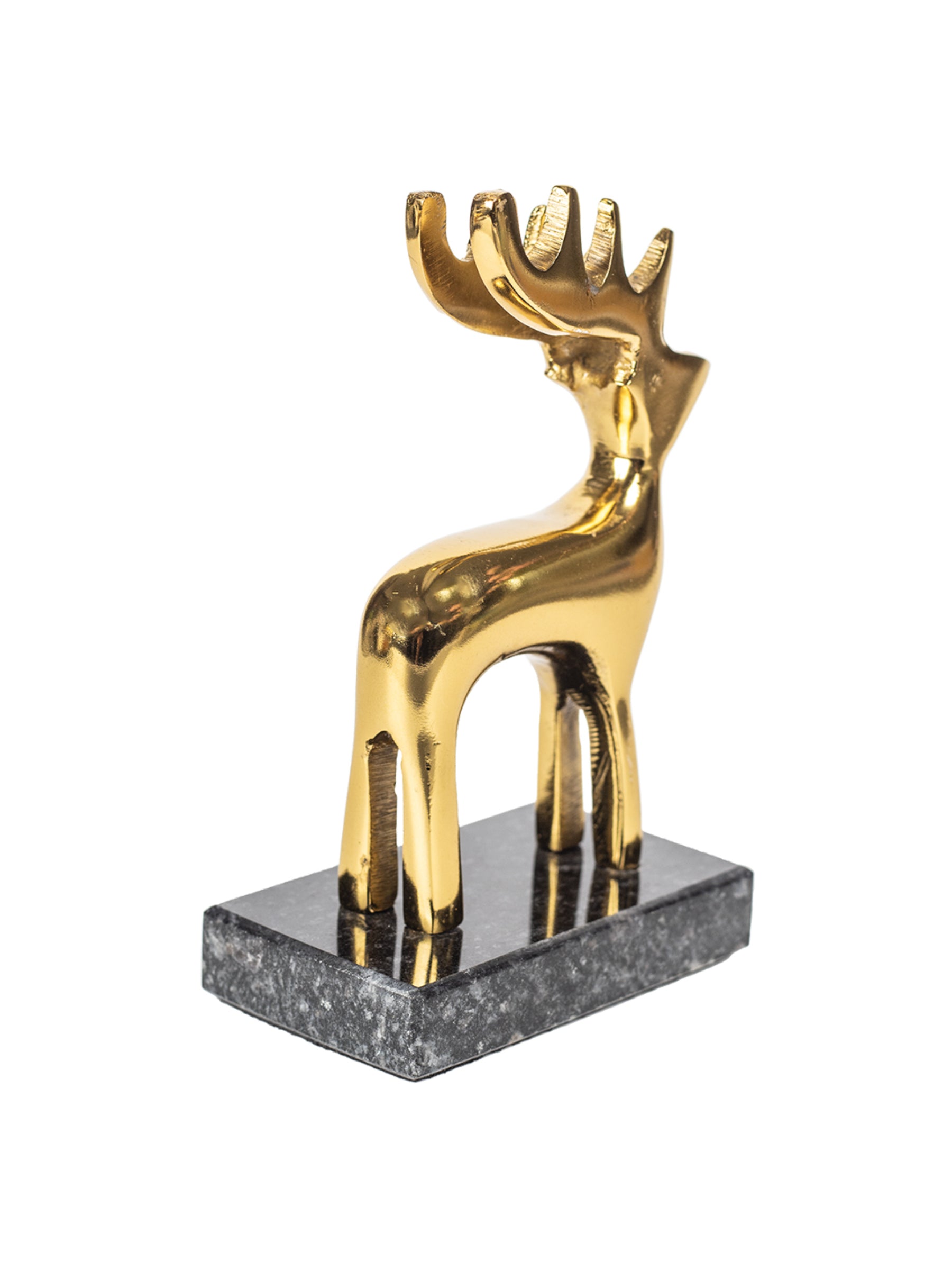 Gold Solid Aluminium Reindeer Figurine