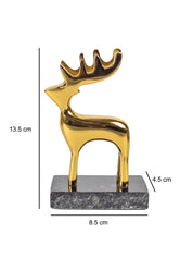 Gold Solid Aluminium Reindeer Figurine