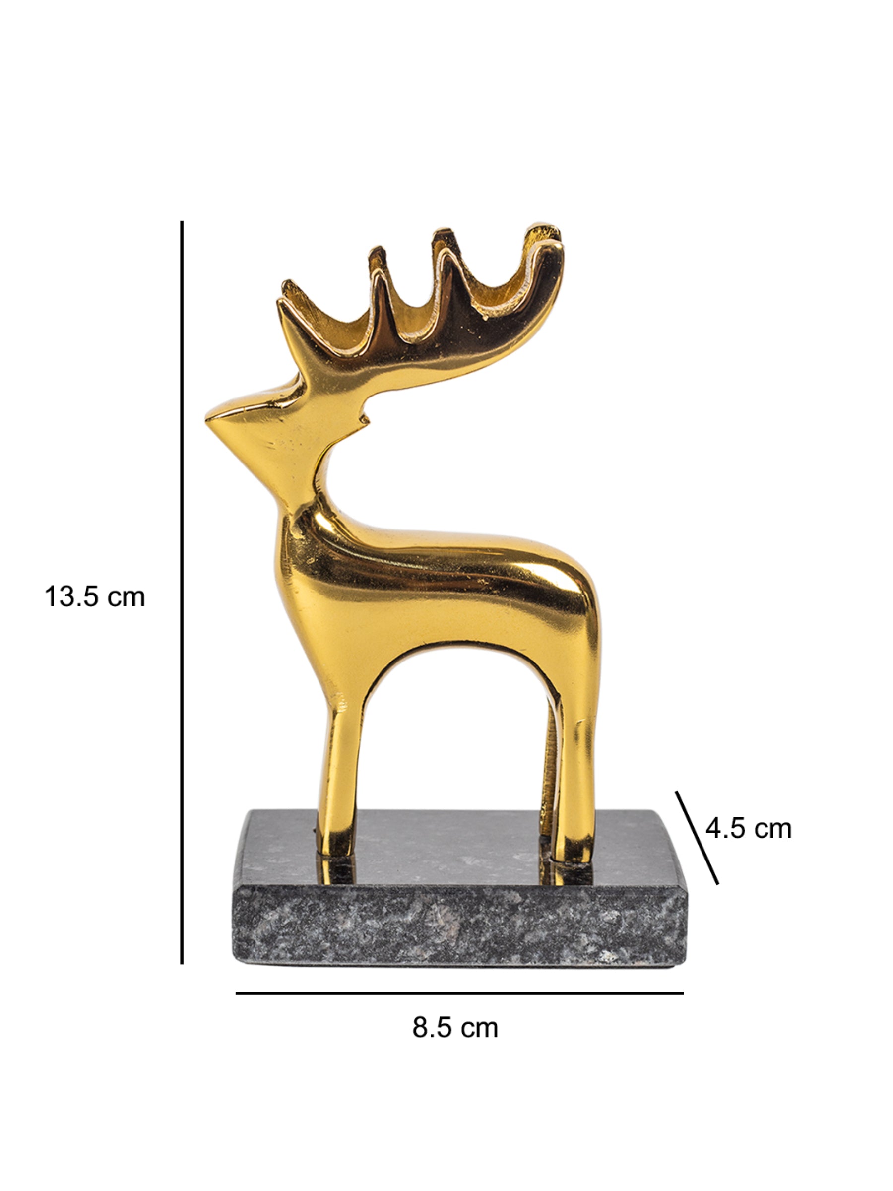 Gold Solid Aluminium Reindeer Figurine
