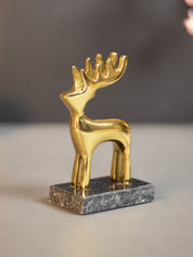 Gold Solid Aluminium Reindeer Figurine