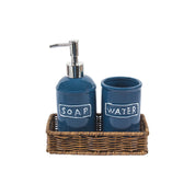 Market99 Blue Ceramic Bathroom, Pack Of 3