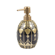 Market99 Black Polyresin Soap Dispenser with Golden Pump - 380 mL