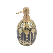 Market99 Black Polyresin Soap Dispenser with Golden Pump - 380 mL