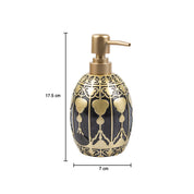 Market99 Black Polyresin Soap Dispenser with Golden Pump - 380 mL