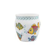 MARKET99 Fish Printed Ceramic Kullad, (Each 130 mL, Set Of 6 Pcs)