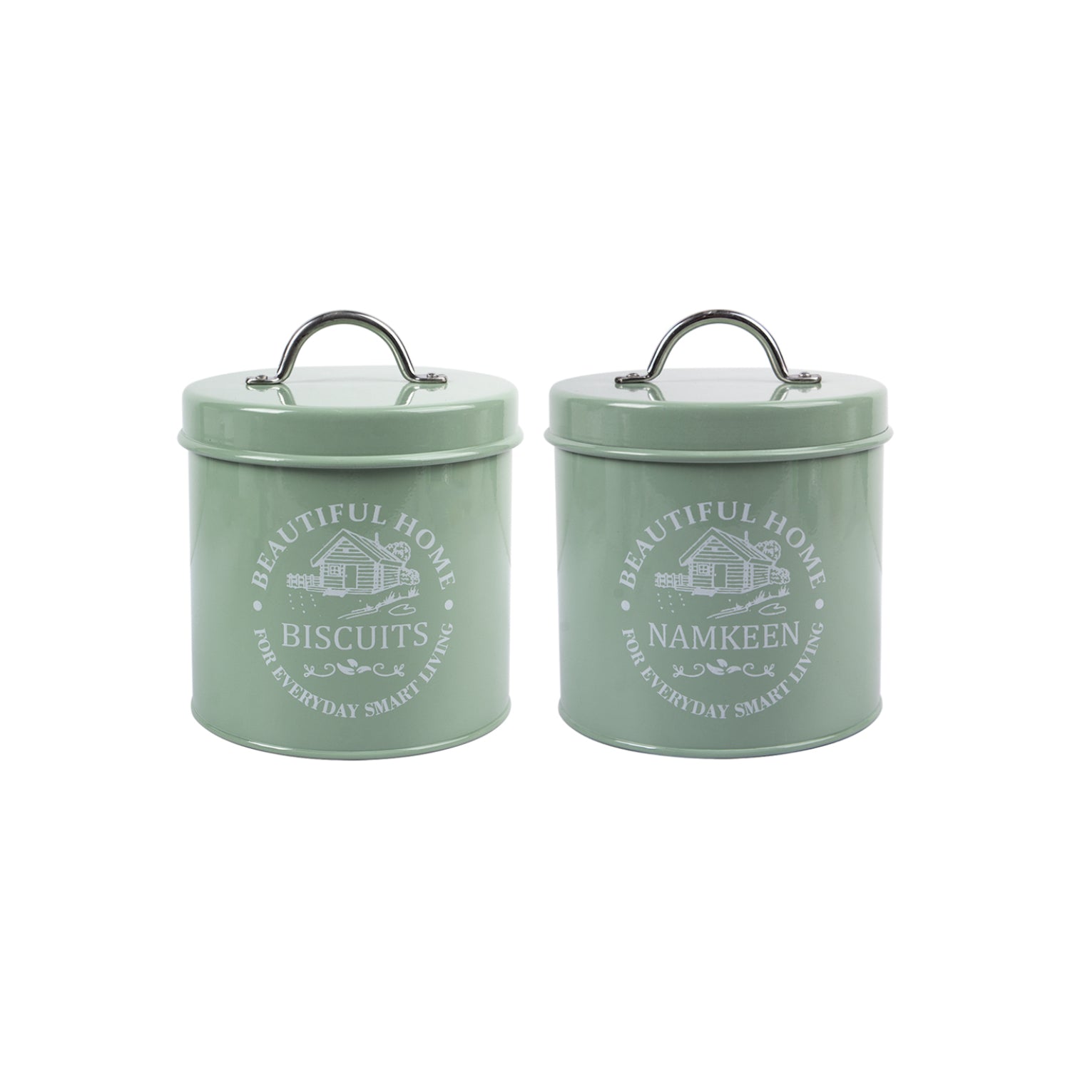 Market99 Biscuits & Namkeen Storage Jar with Lid - Set Of 2, Each 1300 mL