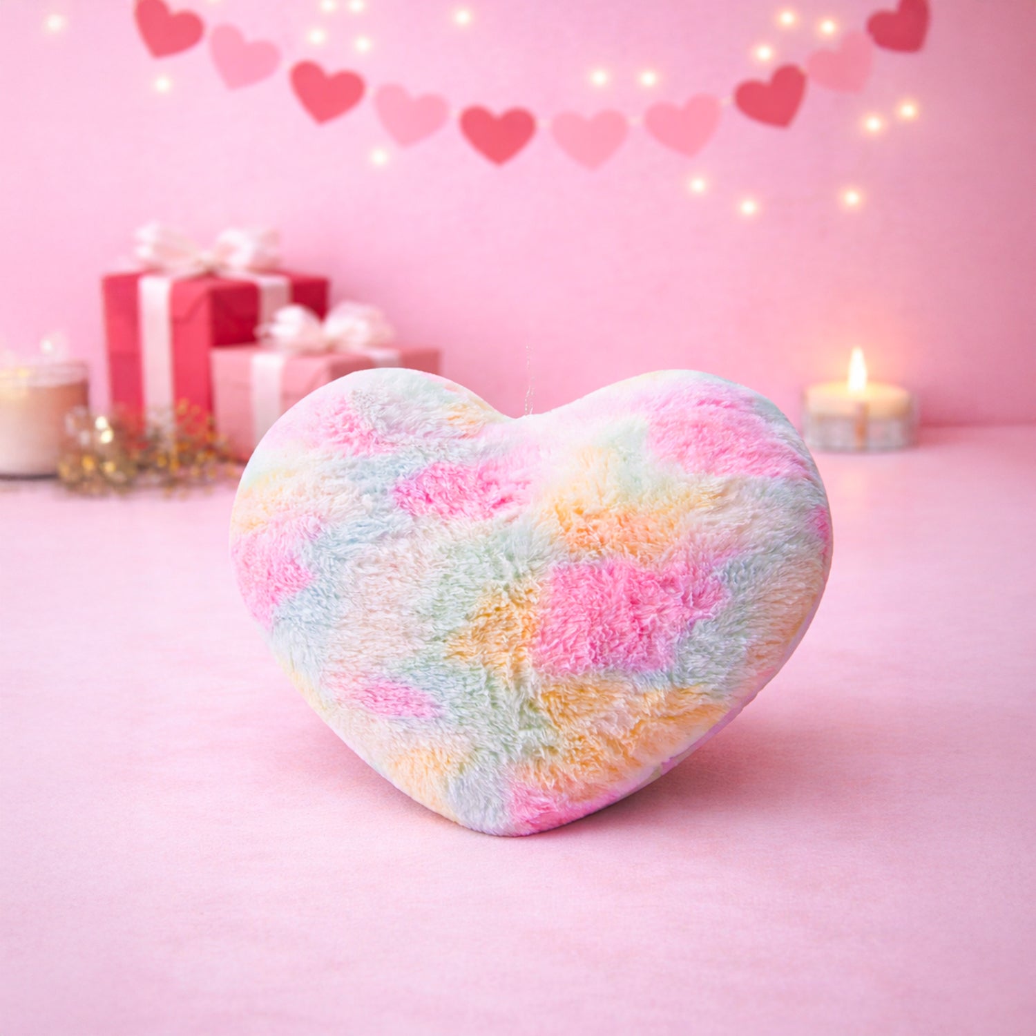Large Rainbow Heart Cushion