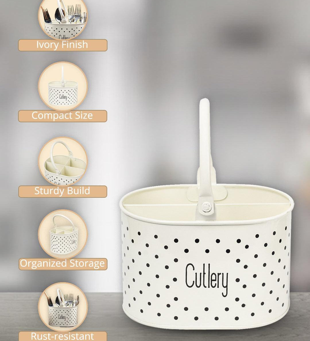 Stylish Ivory Cutlery Holder - MARKET99