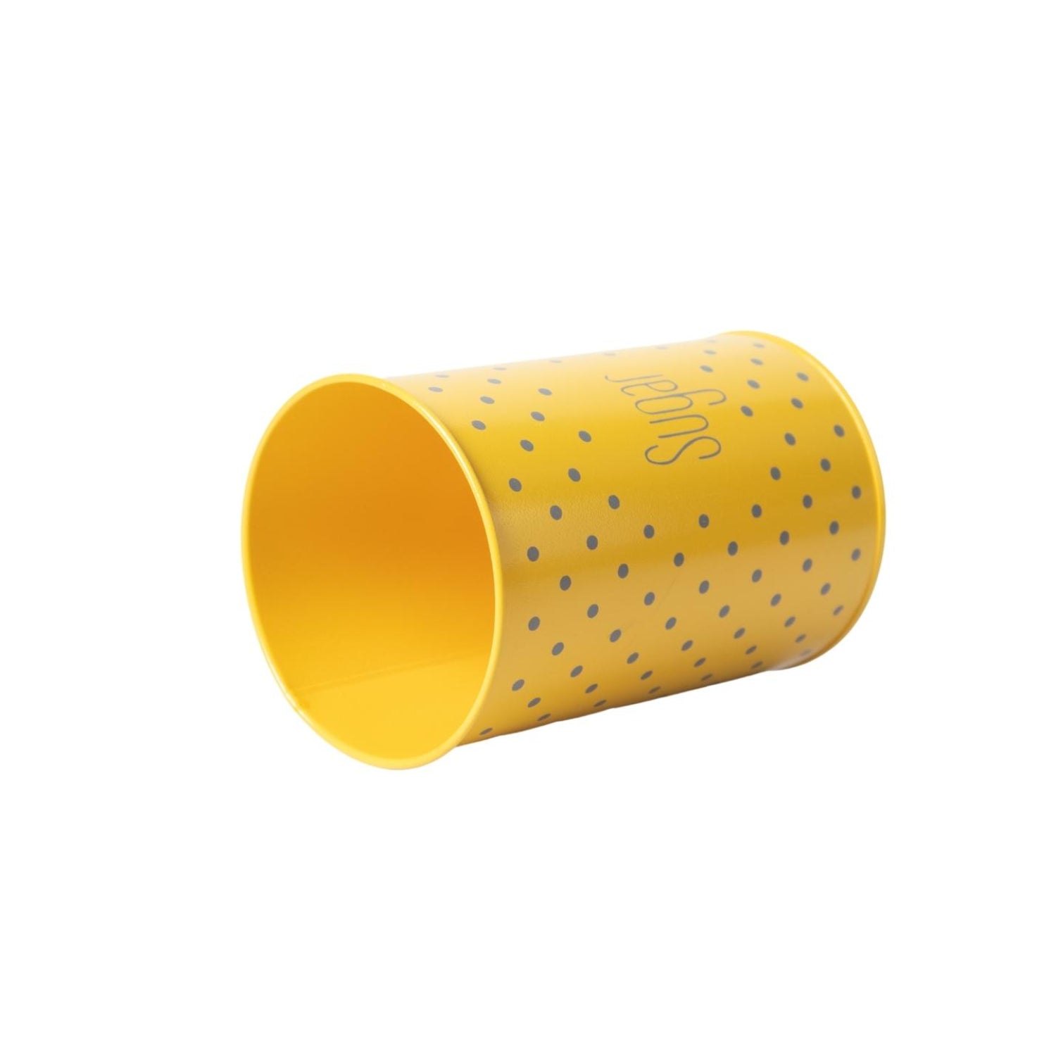 Tea & Sugar Jar (Each 900 Ml) + Cookie & Namkeen Jar (Each 1700 Ml) - Polka Dot Yellow, Set Of 4