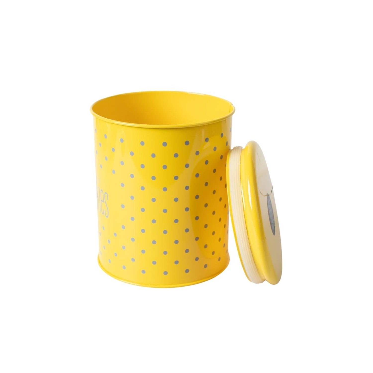 Tea & Sugar Jar (Each 900 Ml) + Cookie & Namkeen Jar (Each 1700 Ml) - Polka Dot Yellow, Set Of 4