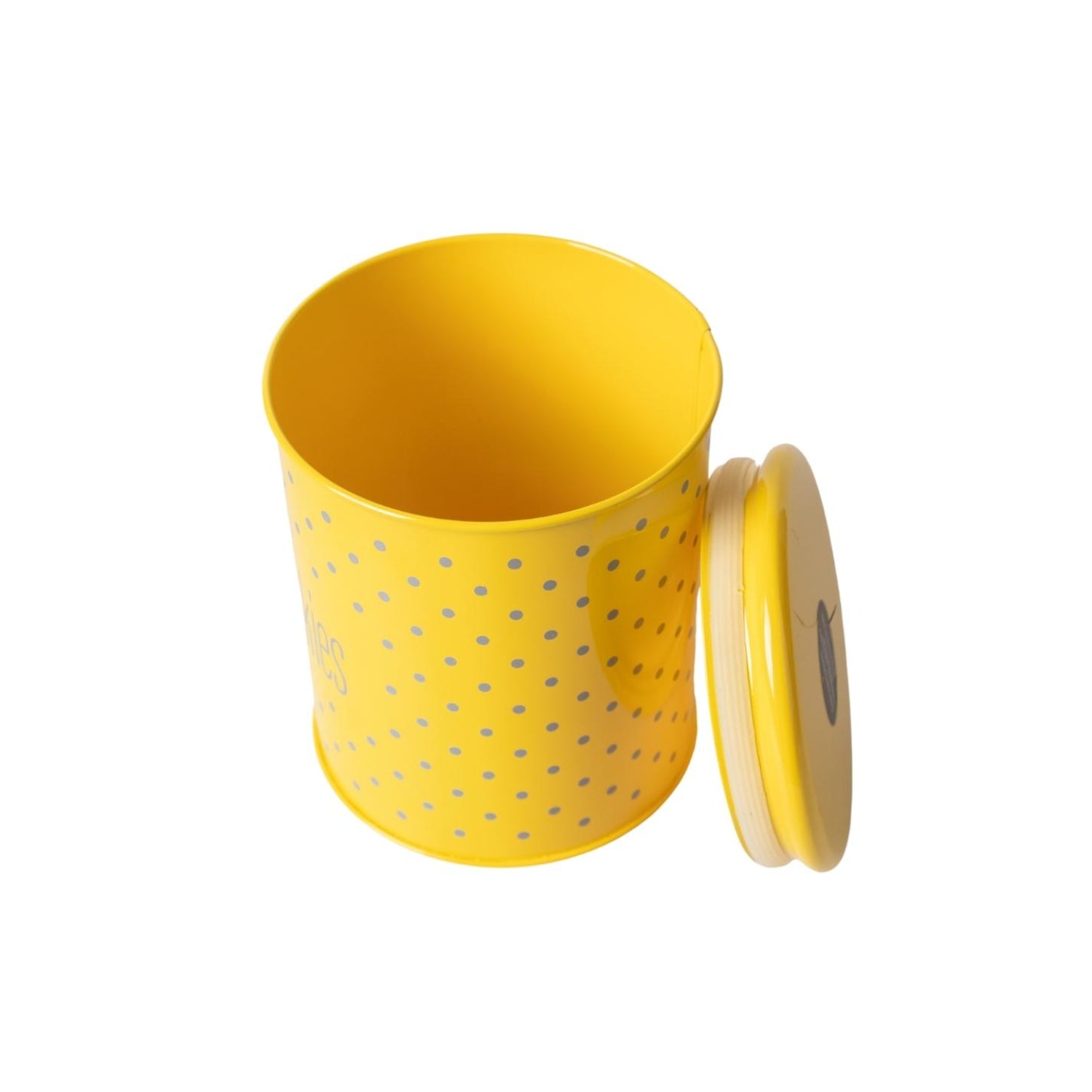 Tea & Sugar Jar (Each 900 Ml) + Cookie & Namkeen Jar (Each 1700 Ml) - Polka Dot Yellow, Set Of 4