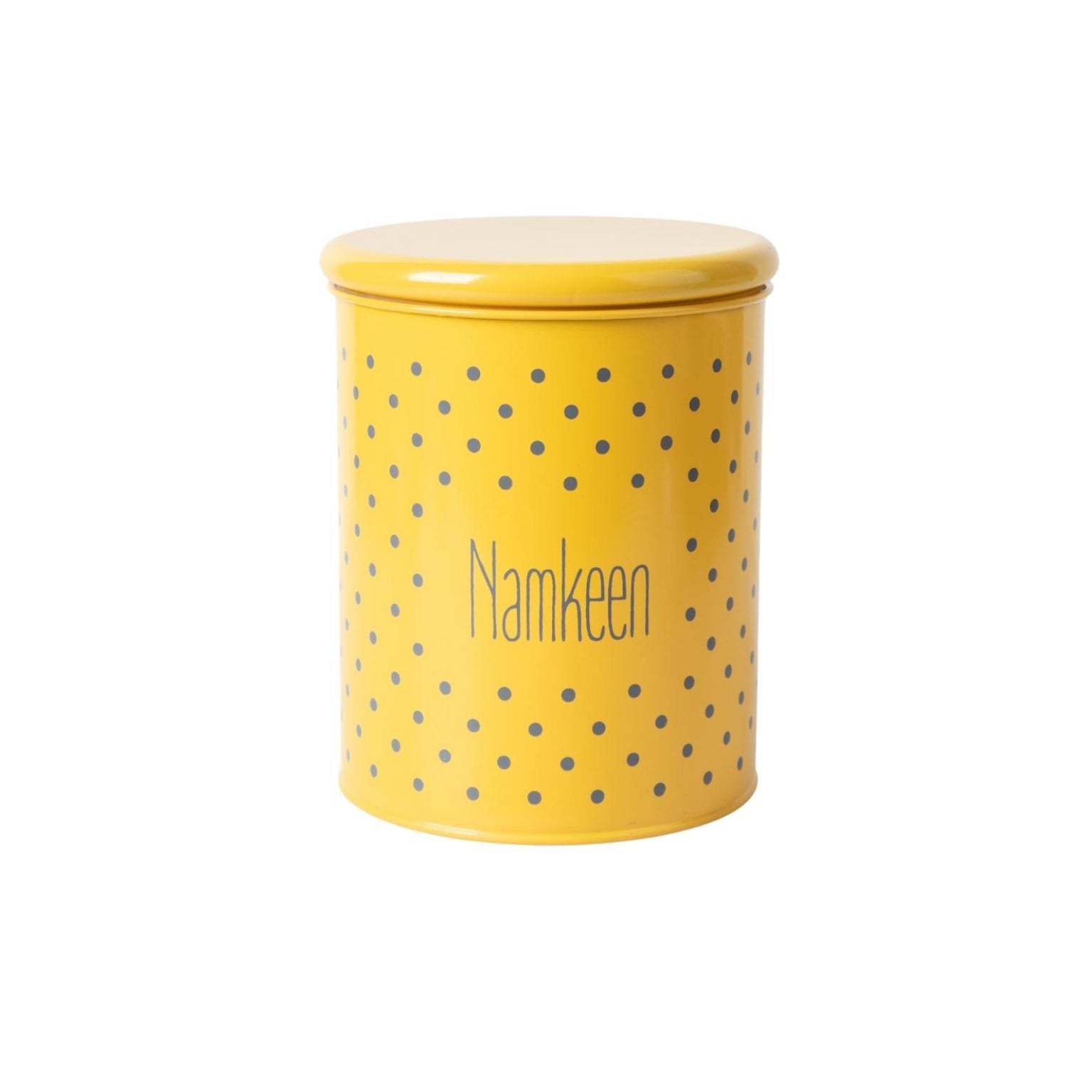 Tea & Sugar Jar (Each 900 Ml) + Cookie & Namkeen Jar (Each 1700 Ml) - Polka Dot Yellow, Set Of 4