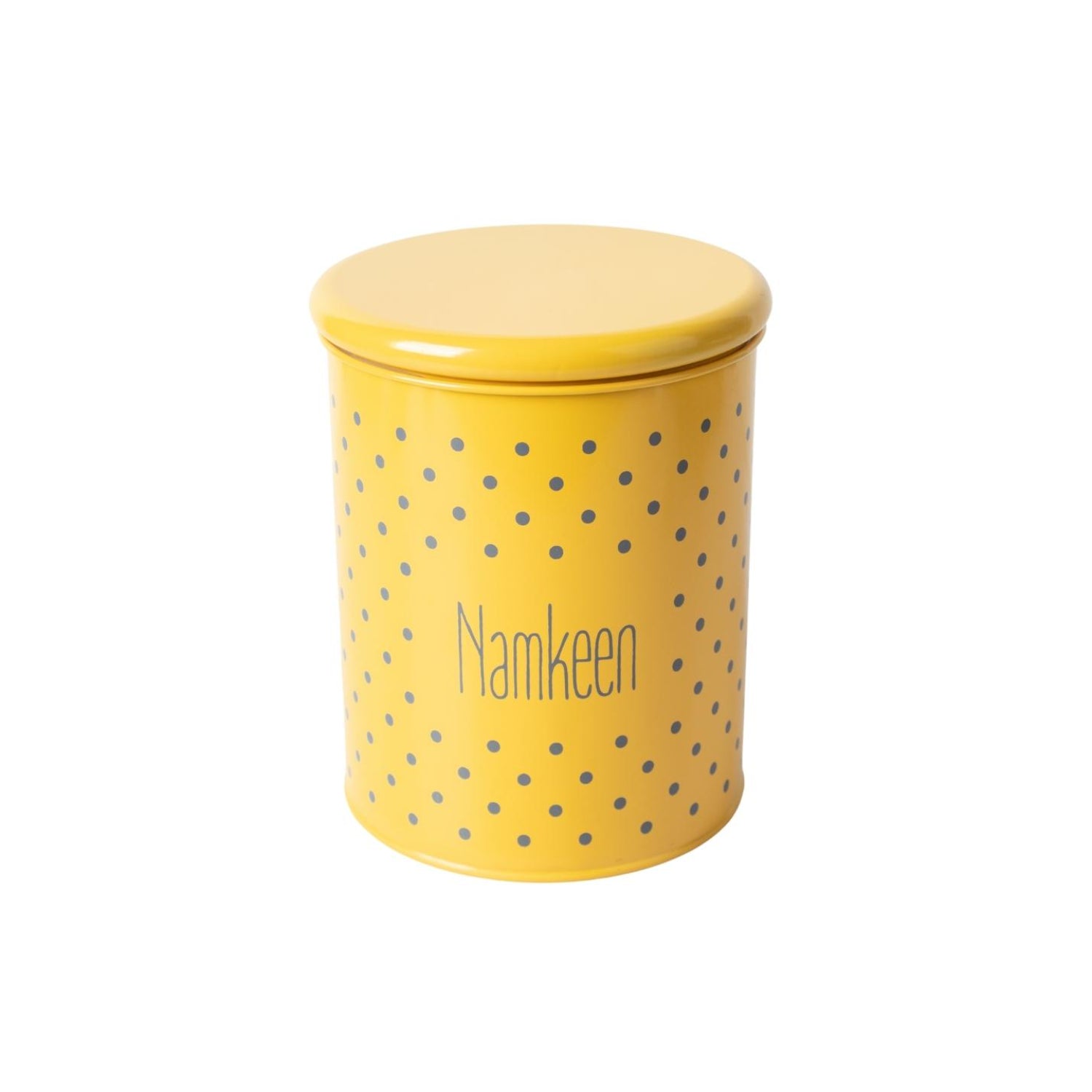 Tea & Sugar Jar (Each 900 Ml) + Cookie & Namkeen Jar (Each 1700 Ml) - Polka Dot Yellow, Set Of 4