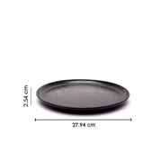 Black Melamine Dinner Set Of 18 Pcs - 6 Full & 6 Quarter Plates + 6 Bowls