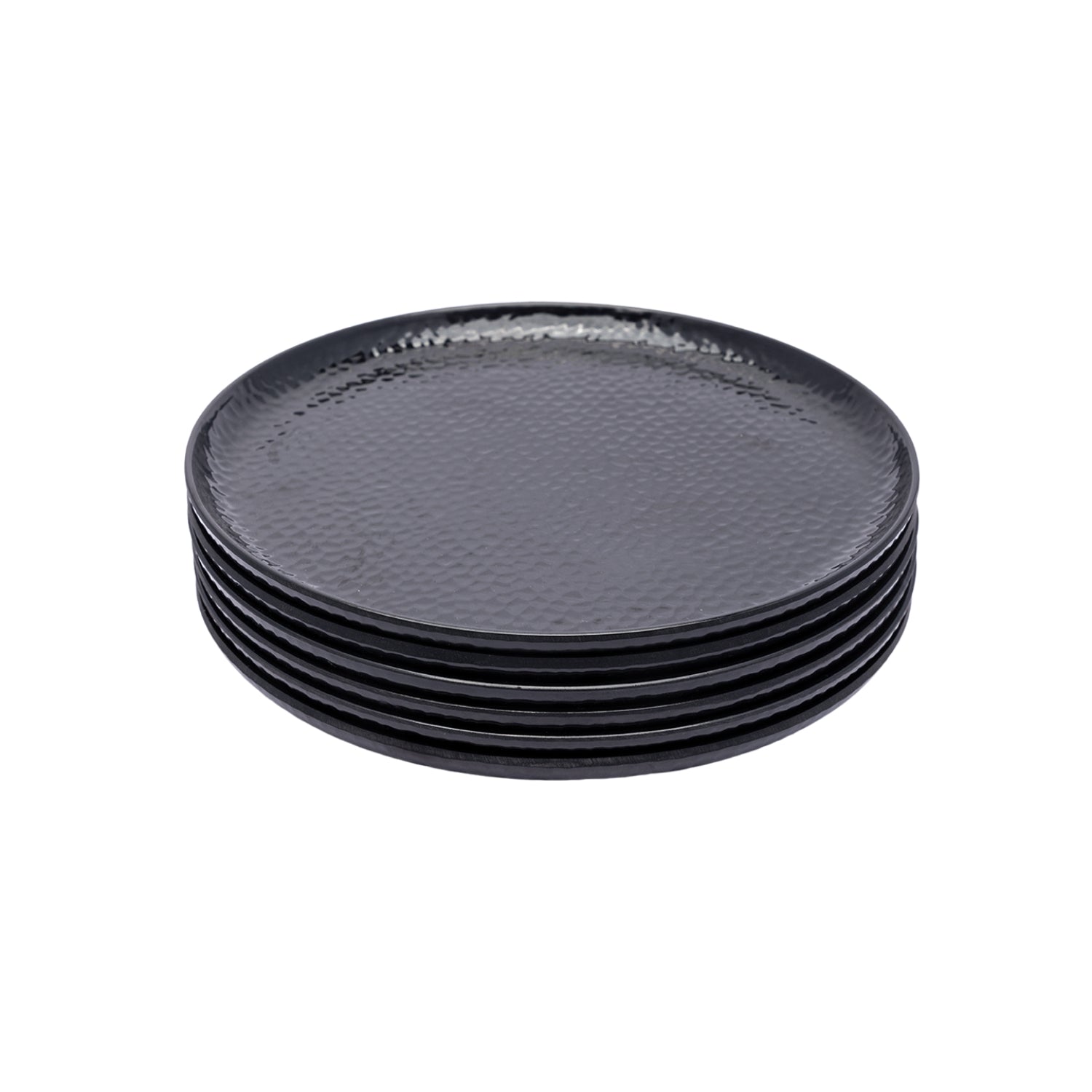 Black Melamine Dinner Set Of 18 Pcs - 6 Full & 6 Quarter Plates + 6 Bowls