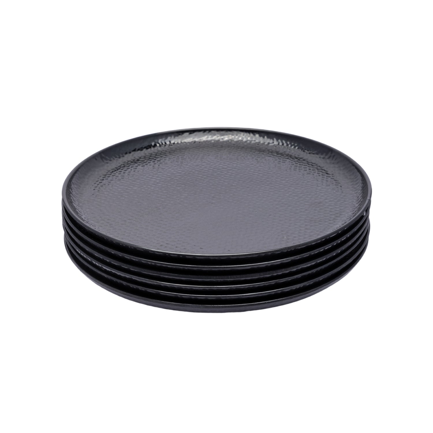 Black Melamine Dinner Set Of 18 Pcs - 6 Full & 6 Quarter Plates + 6 Bowls