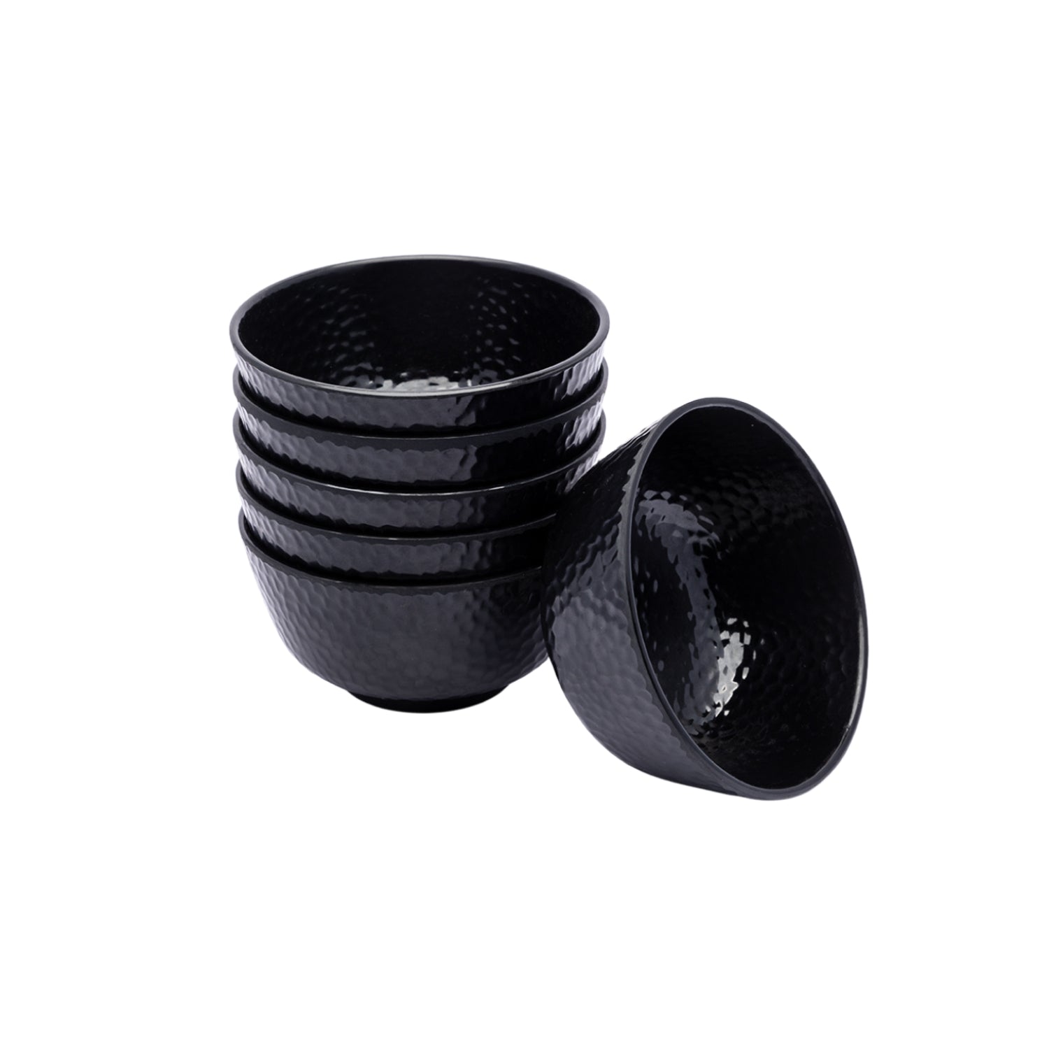 Black Melamine Dinner Set Of 18 Pcs - 6 Full & 6 Quarter Plates + 6 Bowls