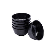 Black Melamine Dinner Set Of 18 Pcs - 6 Full & 6 Quarter Plates + 6 Bowls