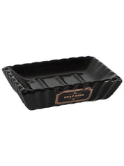Black Ceramic Bathroom Set Of 4 - Ribbed Design, Bath Accessories