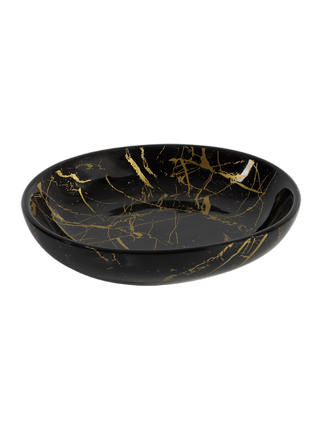 Black Ceramic Bathroom Set Of 4 - Stone Finish, Bath Accessories