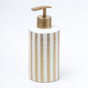 Ceramic Cylindrical Bathroom Set Of 4 - Straight Lines Pattern, Bath Accessories