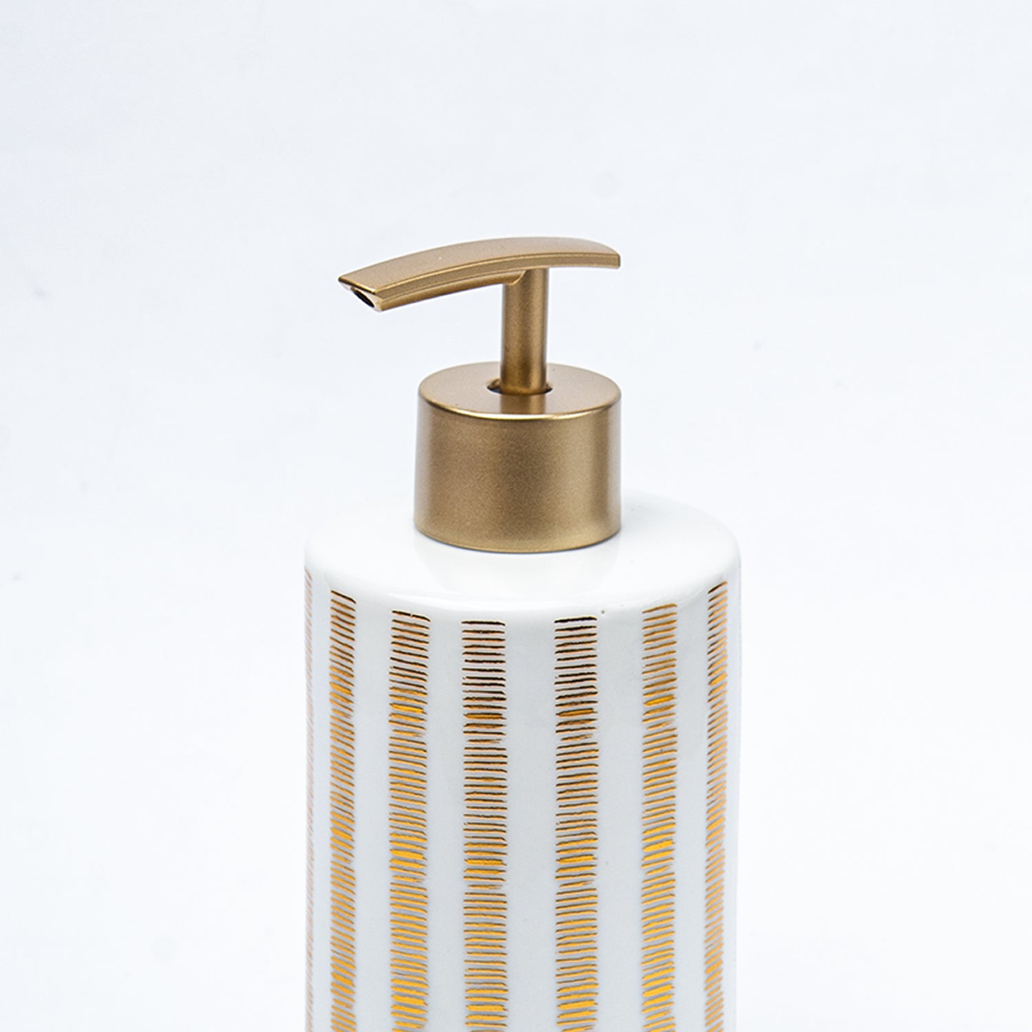 Ceramic Cylindrical Bathroom Set Of 4 - Straight Lines Pattern, Bath Accessories