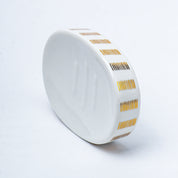 Ceramic Cylindrical Bathroom Set Of 4 - Straight Lines Pattern, Bath Accessories