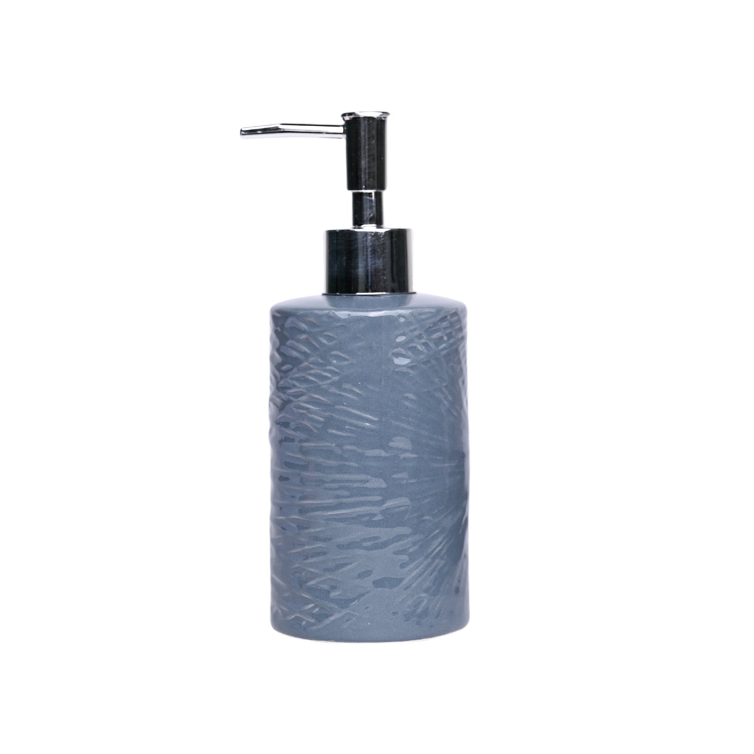 Grey Ceramic Bathroom Set Of 4 - Geometric Pattern, Matte