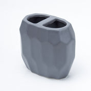 Grey Ceramic Bathroom Set Of 4 - Hexagonal Pattern, Bath Accessories