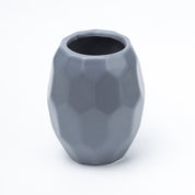 Grey Ceramic Bathroom Set Of 4 - Hexagonal Pattern, Bath Accessories