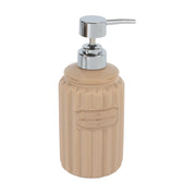 Beige Ceramic Bathroom Set Of 4 - Ribbed Design, Bath Accessories