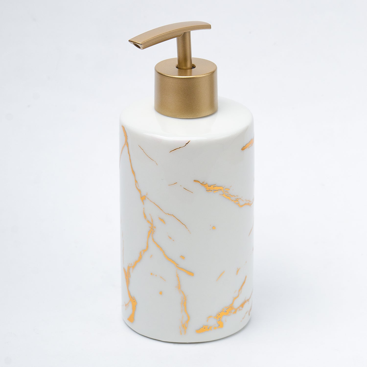 Ceramic Cylindrical Bathroom Set Of 4 - Abstract Pattern, Bath Accessories