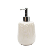 Off White Ceramic Bathroom Set Of 4 - Leafy Pattern, Bath Accessories