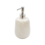 Off White Ceramic Bathroom Set Of 4 - Leafy Pattern, Bath Accessories