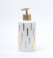 Off White Ceramic Bathroom Set Of 4 - Straight Lines, Bath Accessories