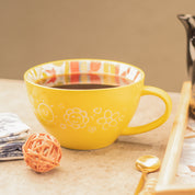 Stylish Ceramic Cup - Yellow, 400ml