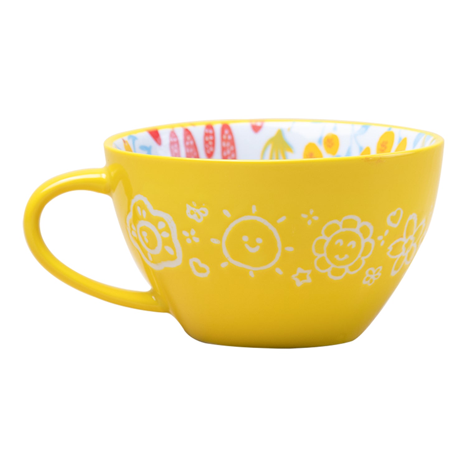 Stylish Ceramic Cup - Yellow, 400ml