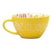 Stylish Ceramic Cup - Yellow, 400ml