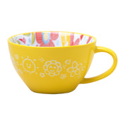 Stylish Ceramic Cup - Yellow, 400ml
