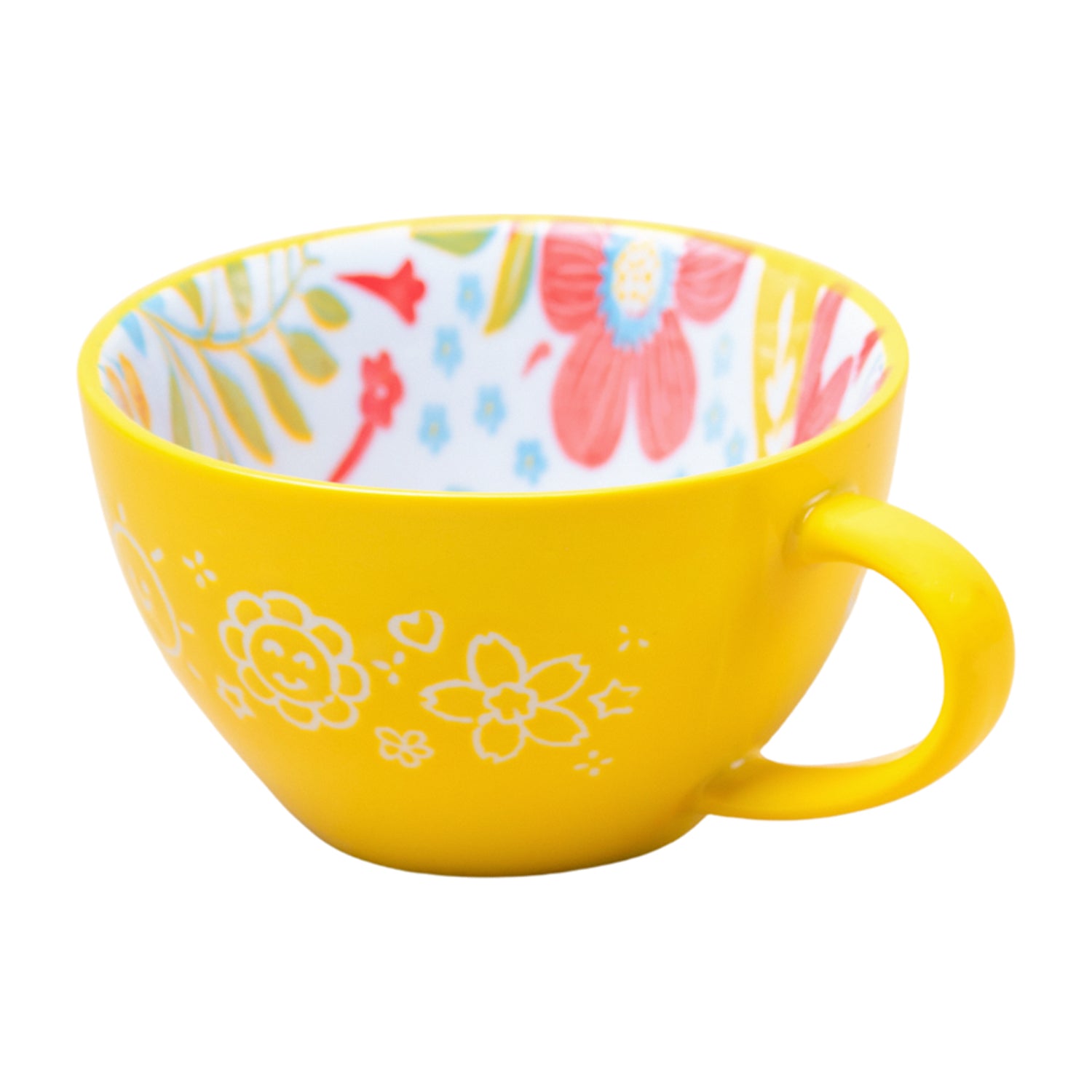 Stylish Ceramic Cup - Yellow, 400ml