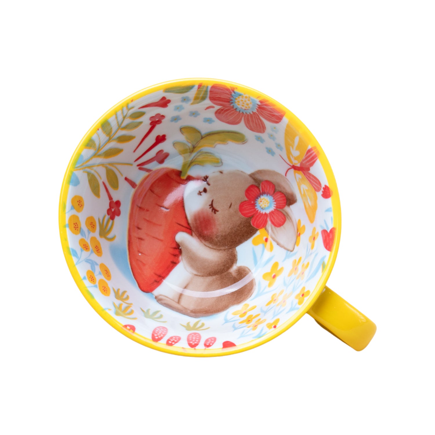 Stylish Ceramic Cup - Yellow, 400ml
