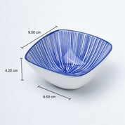 Blue Ceramic Dish, Pack Of 3 - Geometric Pattern, Serveware